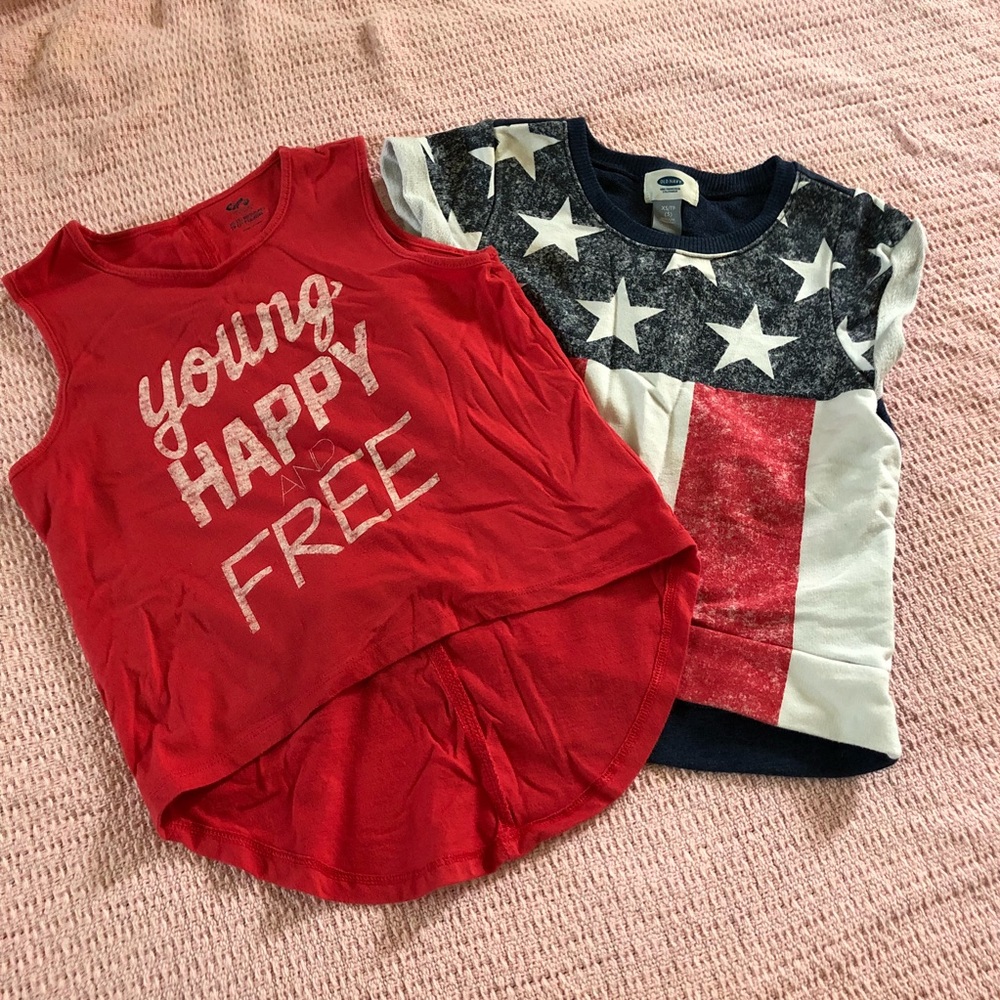 🔴⚪️🔵Girls Americana tops. Red white and blue. XS